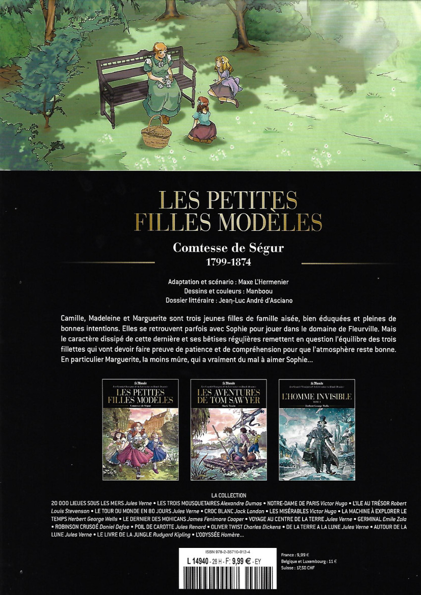 Verso de l'album Les Grands Classiques de la littérature en bande dessinée Tome 46 Les petites filles modèles