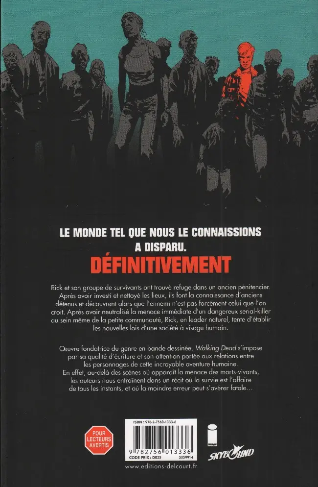 Verso de l'album Walking Dead Tome 4 Amour et mort