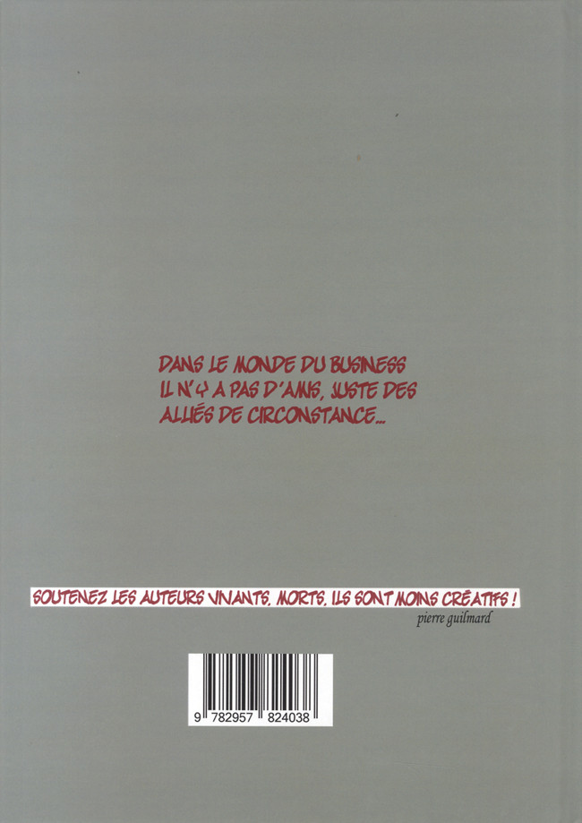 Verso de l'album La Corde du pendu soutient l'unijambiste Gazprout business