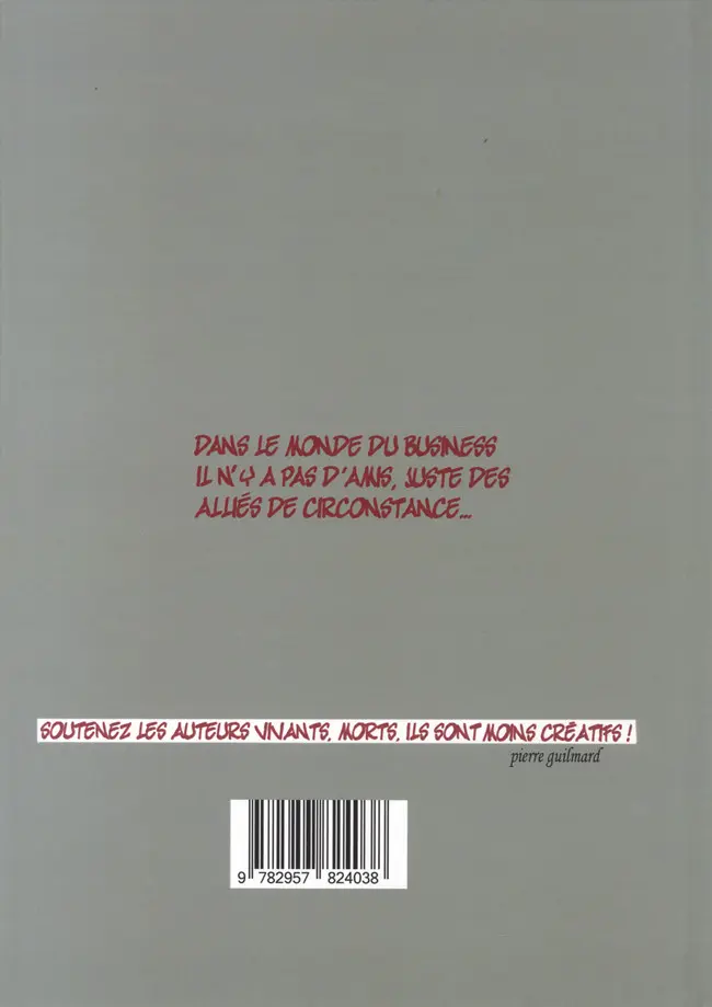 Verso de l'album La Corde du pendu soutient l'unijambiste Gazprout business