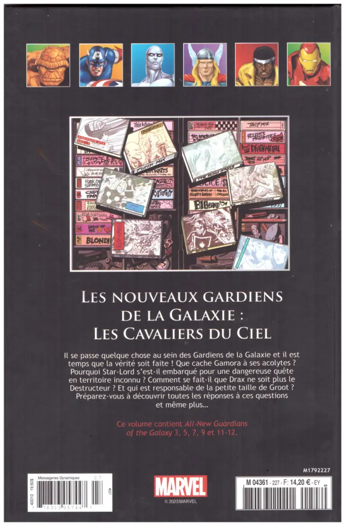 Verso de l'album Marvel Comics - La collection de référence Tome 227 Les nouveaux Gardiens de la Galaxie - Les Cavaliers du Ciel