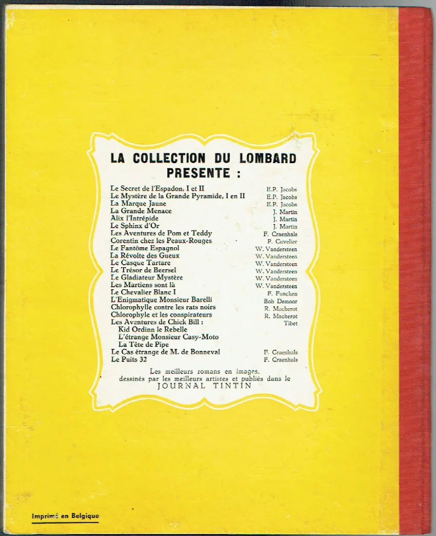 Verso de l'album Chick Bill Tome 6 La tête de pipe