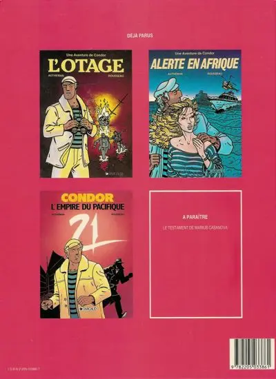 Verso de l'album Condor Tome 3 L'empire du Pacifique