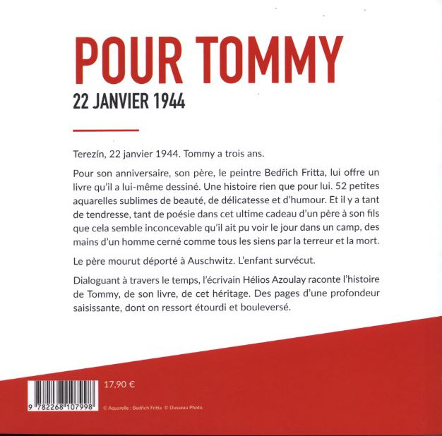 Verso de l'album Pour Tommy - 22 janvier 1944 Quand un père dessinait pour son fils dans le camp de Terezín