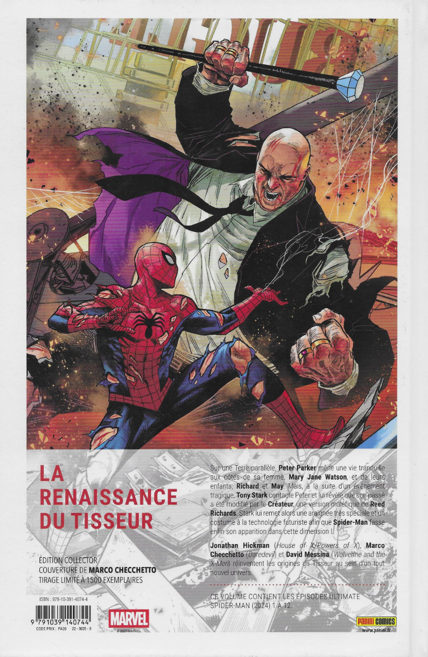 Verso de l'album Ultimate Spider-Man Tome 1 Mariés, deux enfants