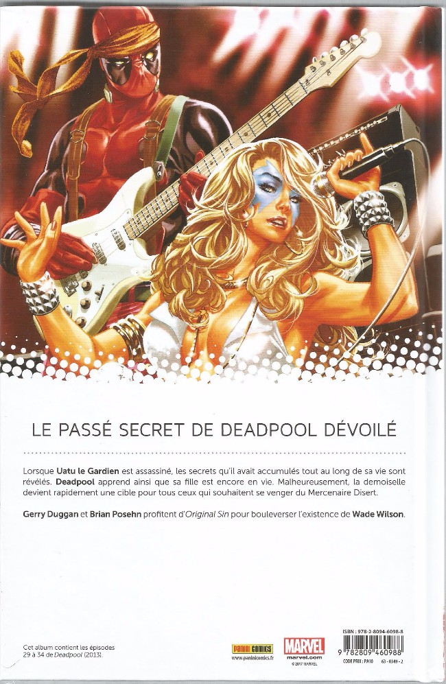 Verso de l'album Deadpool Tome 6 Original Sin