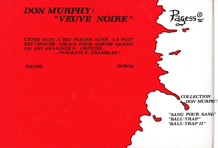 Verso de l'album Don Murphy Veuve noire
