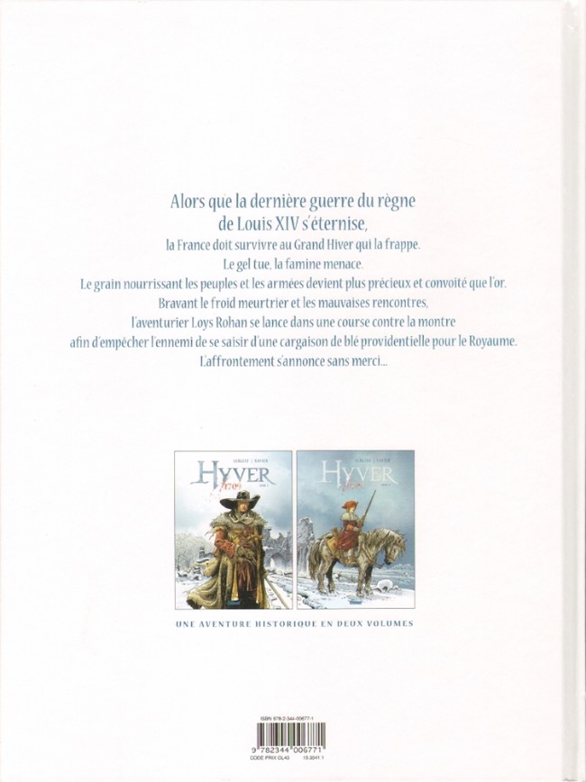 Verso de l'album Hyver 1709 Livre I