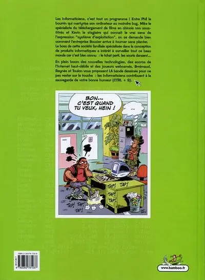 Verso de l'album Les Informaticiens Tome 1 Droit au bug