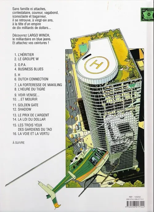 Verso de l'album Largo Winch Tome 16 La voie et la vertu