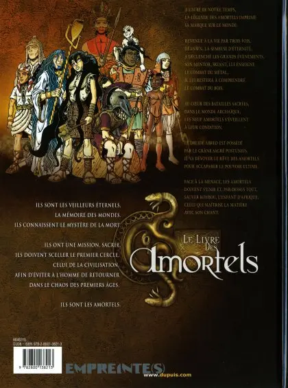 Verso de l'album Le Livre des Amortels Tome 3 Le lieur de songes