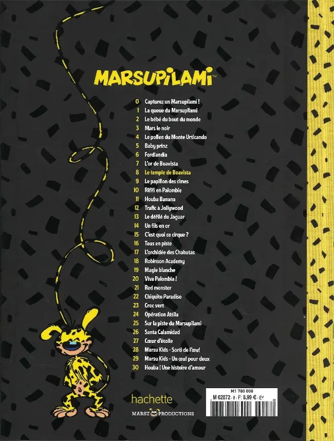 Verso de l'album Marsupilami Tome 8 Le temple de Boavista
