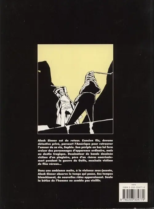Verso de l'album Alack Sinner Tome 5 La fin d'un voyage