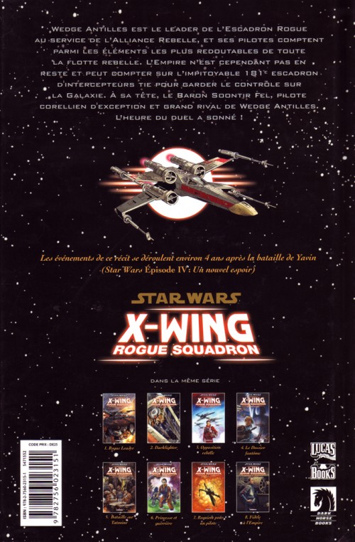 Verso de l'album Star Wars - X-Wing Rogue Squadron Tome 8 Fidèle à l'Empire