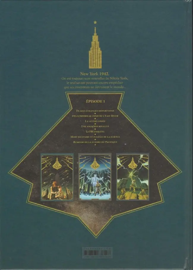Verso de l'album Les Trois Fantômes de Tesla Tome 1 Le mystère Chtokavien