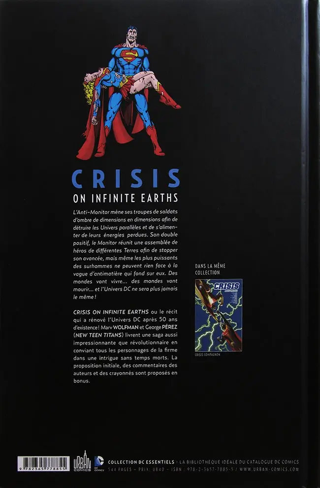 Verso de l'album Crisis on Infinite Earths