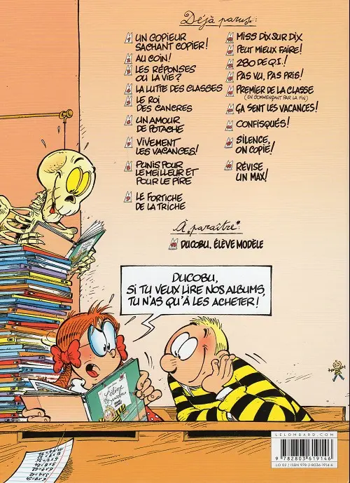 Verso de l'album L'Élève Ducobu Tome 1 Un copieur sachant copier !