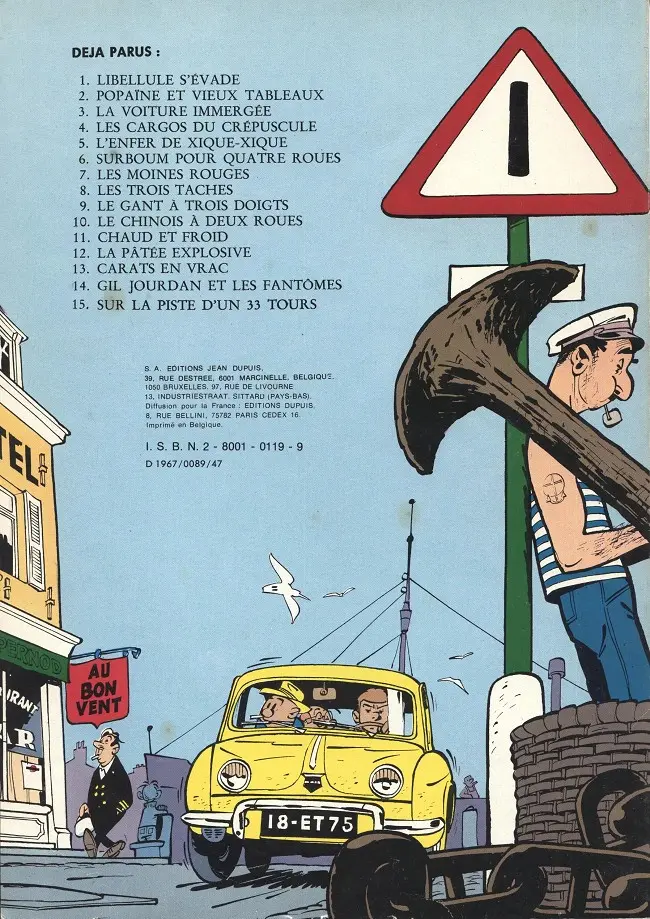 Verso de l'album Gil Jourdan Tome 4 Les cargos du crépuscule