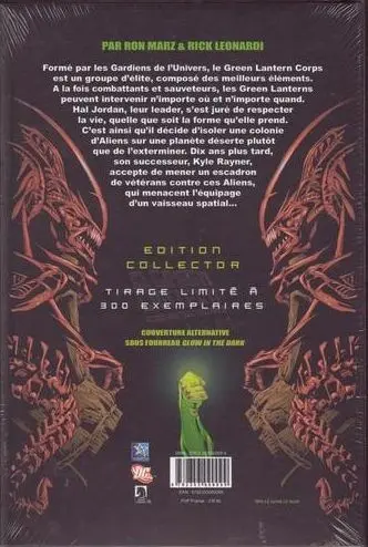 Verso de l'album Green Lantern versus Aliens