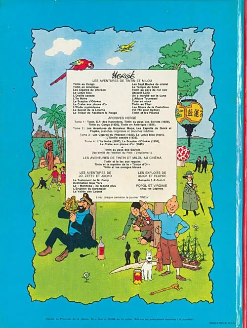 Verso de l'album Les Aventures de Jo, Zette et Jocko Tome 1 Le testament de M. Pump