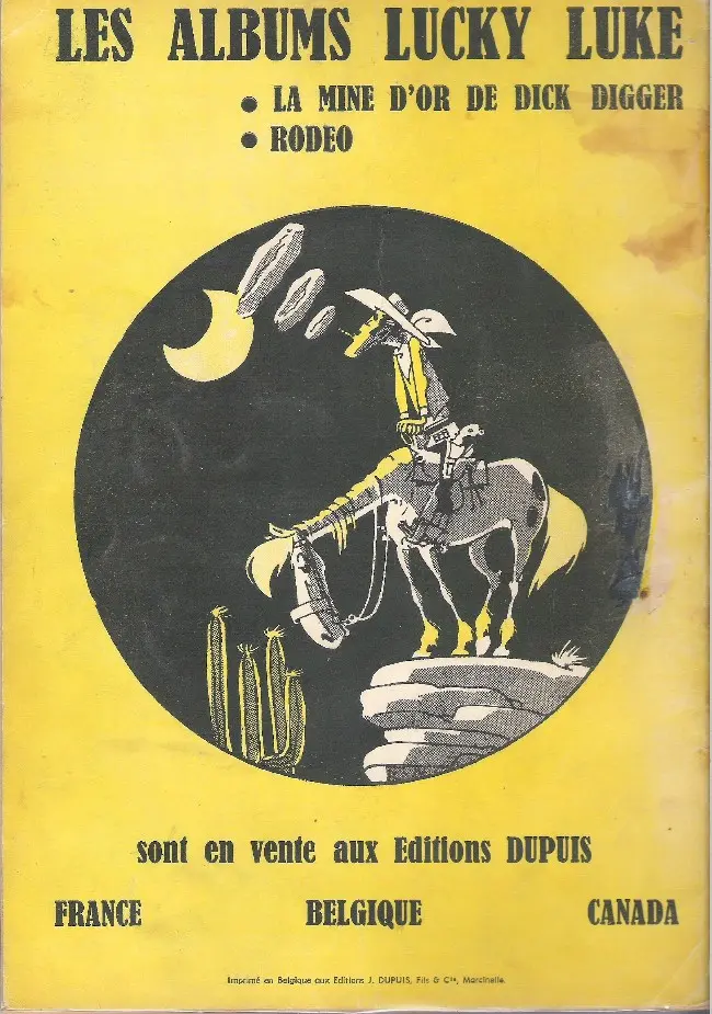 Verso de l'album Lucky Luke Tome 3 Arizona