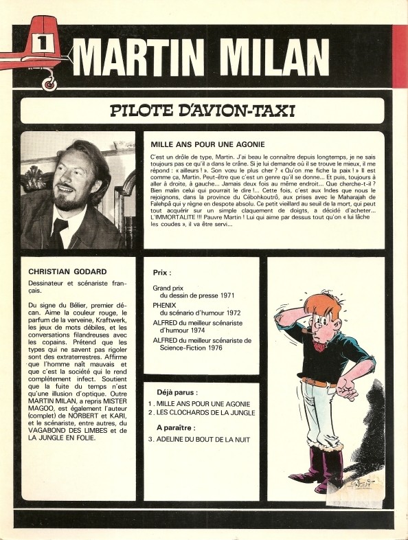 Verso de l'album Martin Milan 2ème Série Tome 1 Mille ans pour une agonie