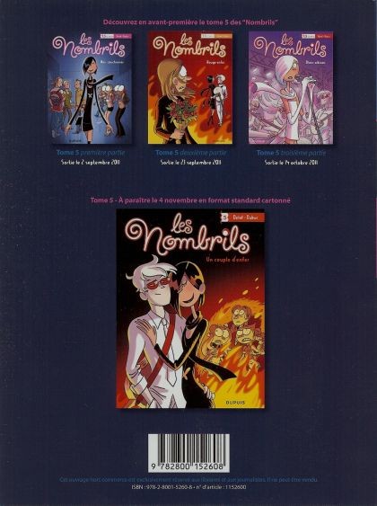 Verso de l'album Les Nombrils Tome 5 (petit format) 1/3 Noir cauchemar