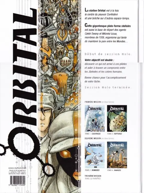 Verso de l'album Orbital Tome 1 Cicatrices