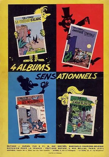 Verso de l'album Tif et Tondu Tome 5 Le retour de Choc