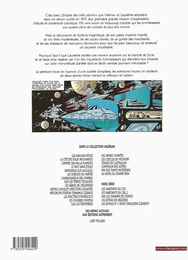 Verso de l'album Valérian Tome 2 L'empire des mille planètes