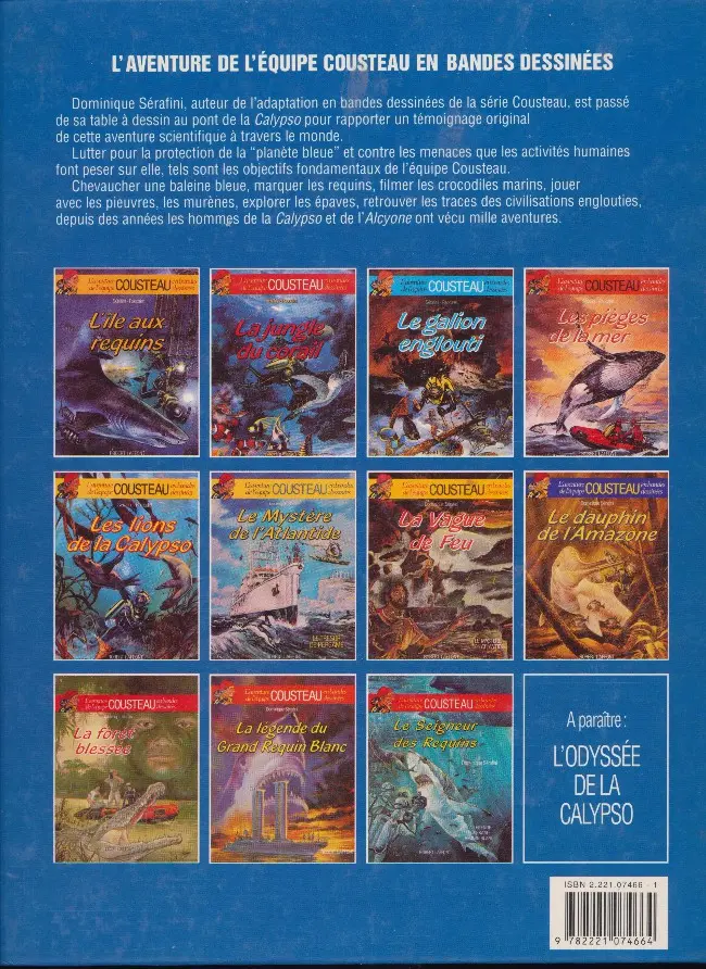 Verso de l'album L'Aventure de l'équipe Cousteau en bandes dessinées Tome 11 Le seigneur des requins - La légende du grand requin blanc 2ème partie
