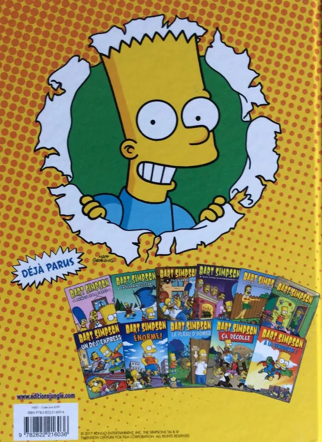 Verso de l'album Bart Simpson Tome 13 En plein dans le mille !