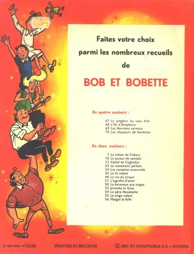 Verso de l'album Bob et Bobette Tome 69 Les Nerviens nerveux