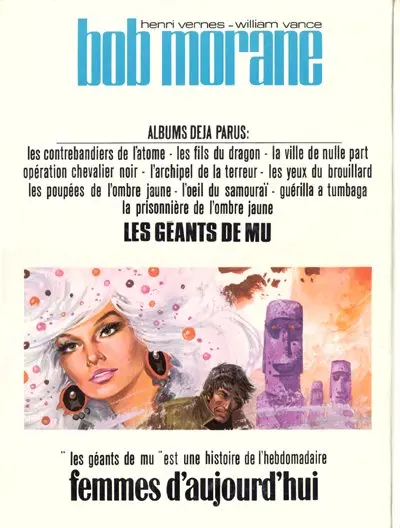 Verso de l'album Bob Morane Tome 20 Les géants de Mu