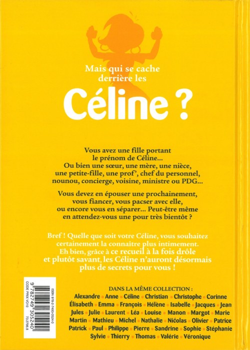 Verso de l'album L'Encyclopédie des prénoms en BD Tome 40 Céline