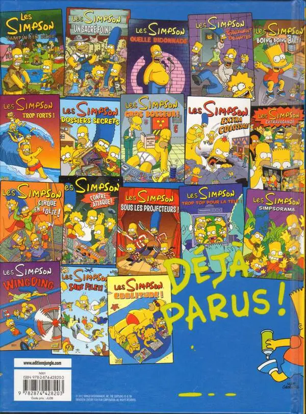 Verso de l'album Les Simpson Tome 19 Incontrôlable