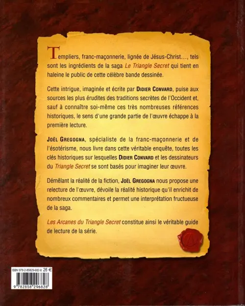 Verso de l'album Le Triangle secret Les arcanes du triangle secret