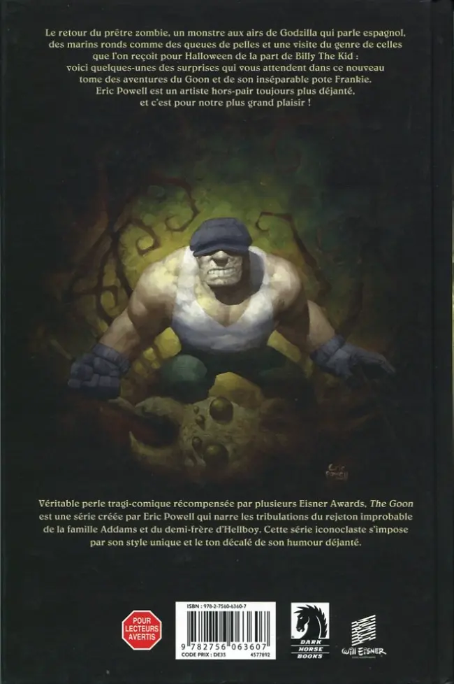 Verso de l'album The Goon Tome 12 Du whisky et du sang