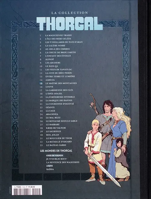 Verso de l'album Thorgal La collection Tome 15 Le maitre des montagnes