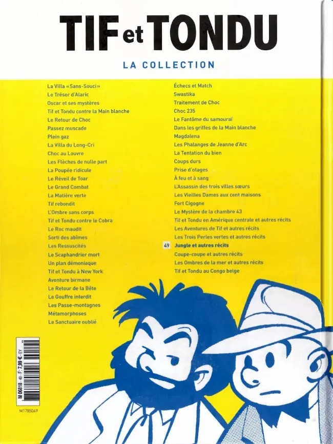 Verso de l'album Tif et Tondu La collection Tome 49 Jungle et autres récits