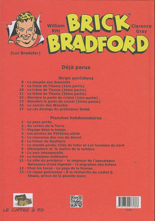 Verso de l'album Brick Bradford Planches hebdomadaires Tome 13 Le rayon guérisseur - À la recherche du cristal Q - Shada, prince de la planète noire