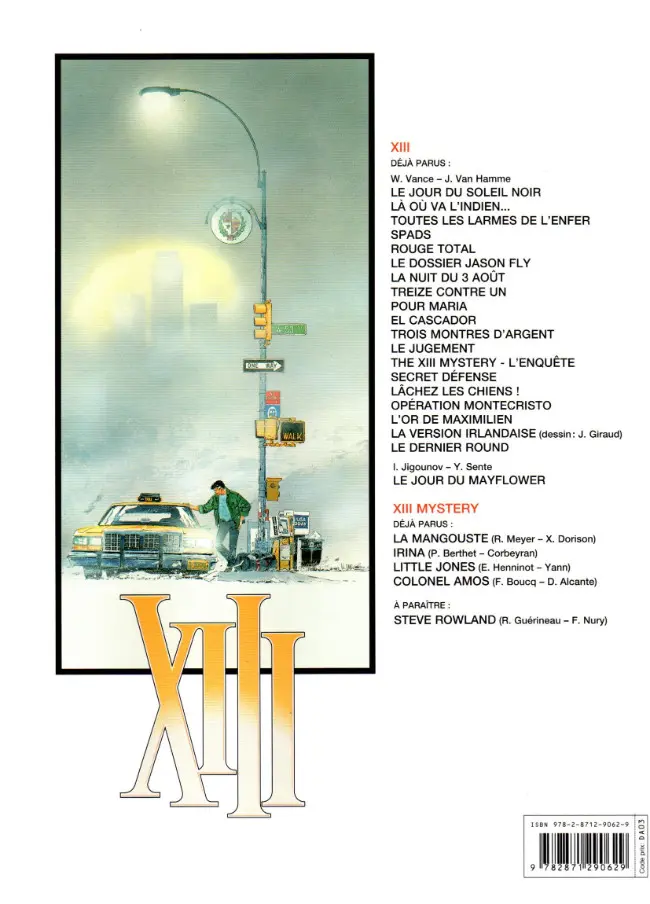 Verso de l'album XIII Tome 7 La nuit du 3 août