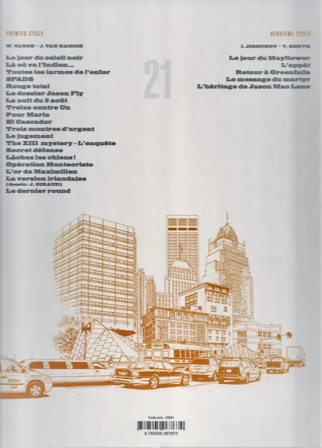 Verso de l'album XIII Tome 21 L'appât