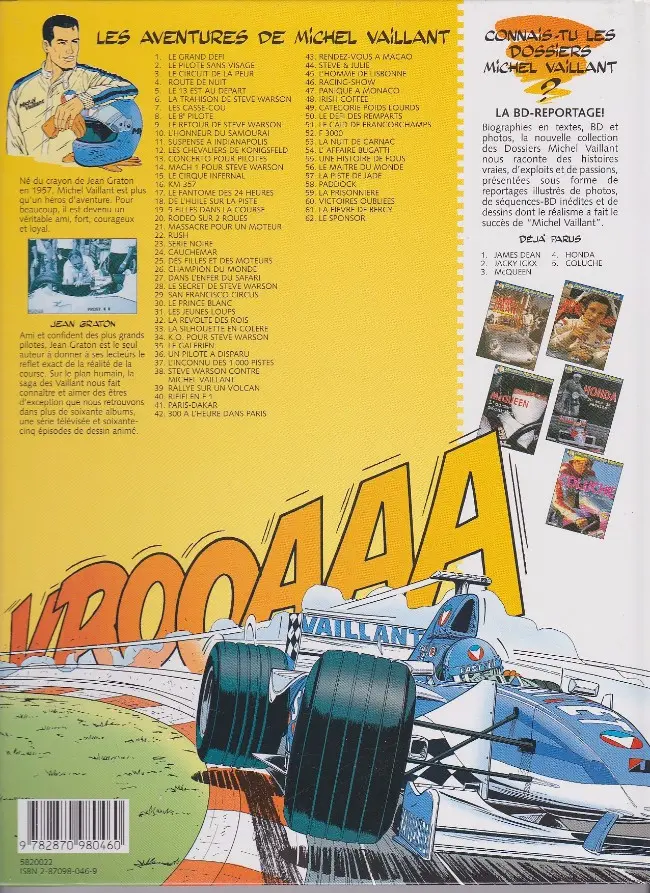 Verso de l'album Michel Vaillant Tome 17 Le fantôme des 24 heures
