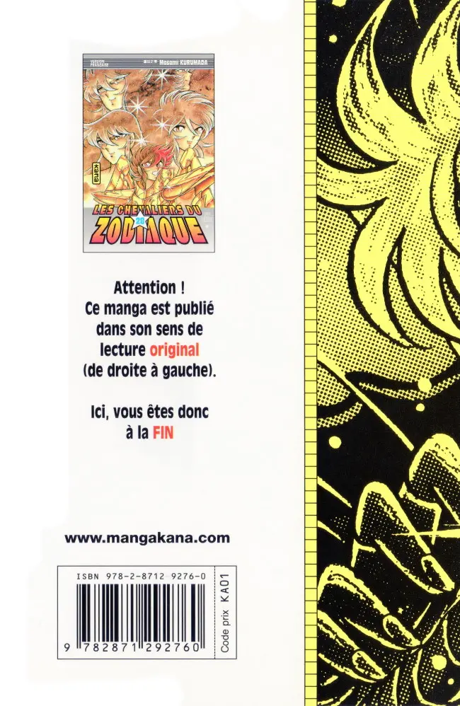 Verso de l'album Saint Seiya - Les Chevaliers du Zodiaque 28 Hadès