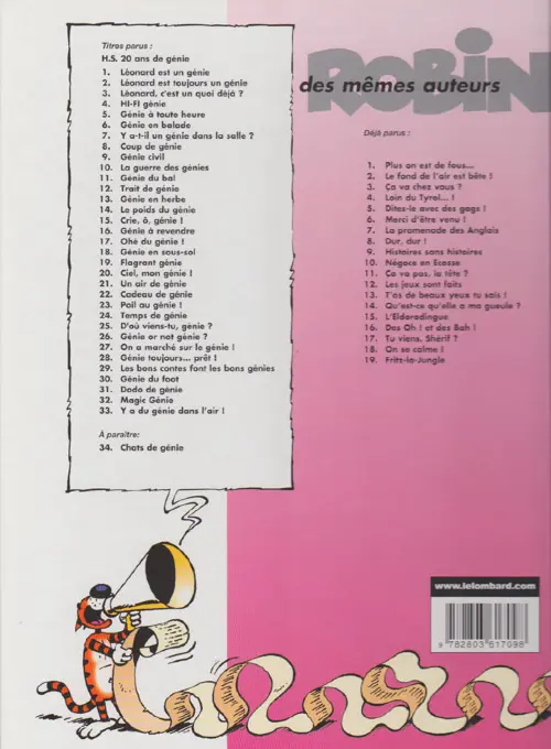 Verso de l'album Léonard Tome 11 Génie du Bal