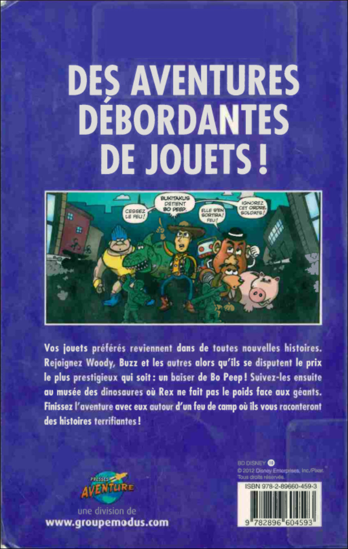 Verso de l'album BD Disney Tome 10 La lutte des jouets