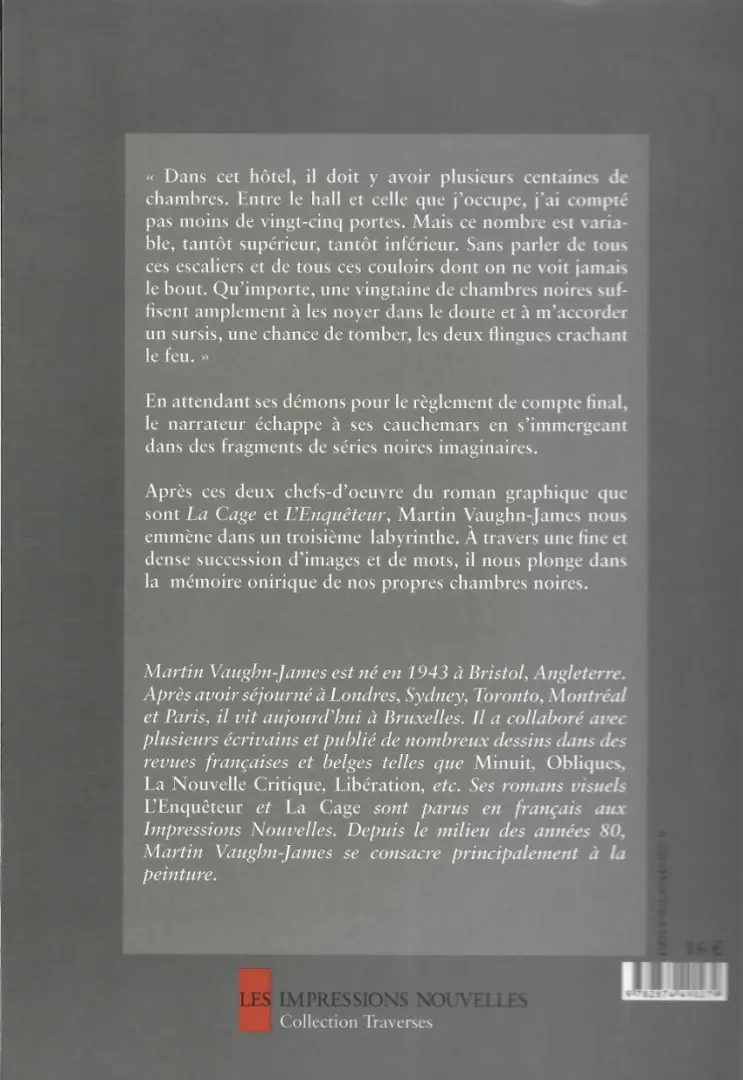 Verso de l'album Chambres Noires