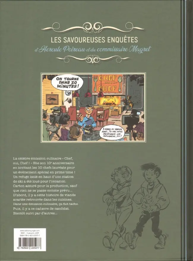 Verso de l'album Les savoureuses enquêtes d'Hercule Poireau et du commissaire Magret Dix petits chefs