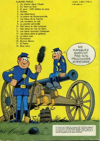Verso de l'album Les Tuniques Bleues Tome 18 Blue retro